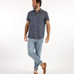 OXBOW Shirt CHEPRIM - Deep Marine Flash Sale