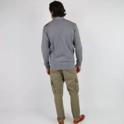 OXBOW Sweatshirt SALTCOATS - Gris Chiné Foncé Dark Heather Grey Clearance